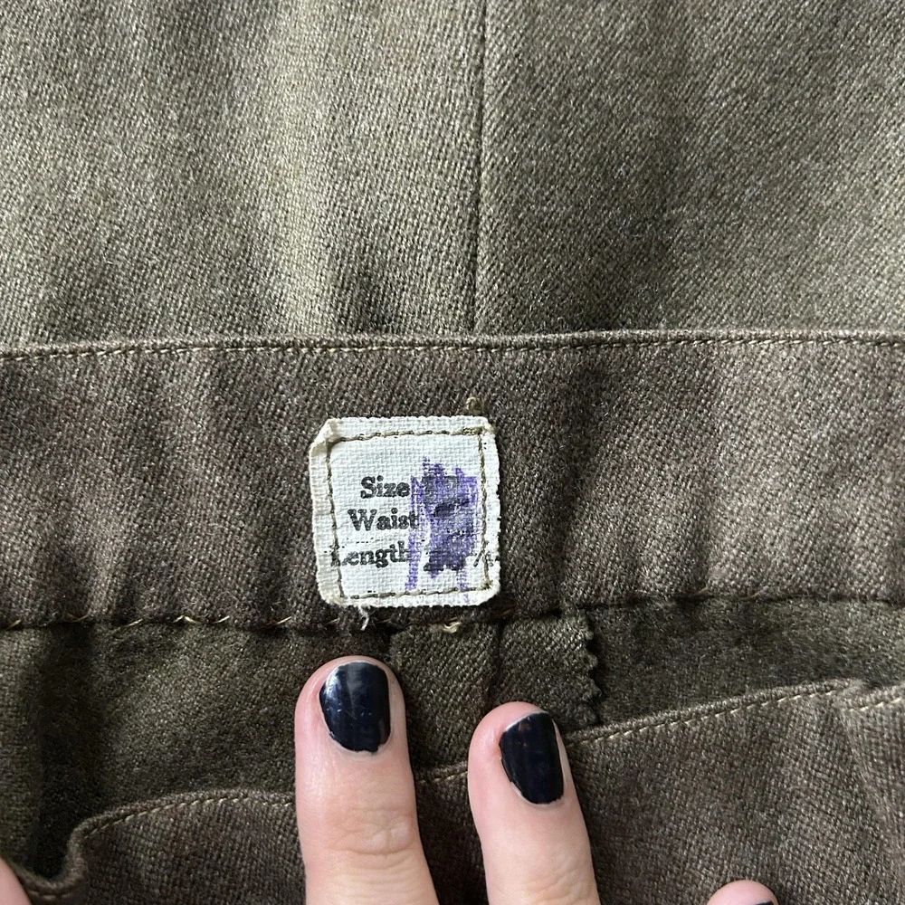 Vintage Brown Twill A-Line Skirt Womens 12 Solid Knee Length Workwear High Rise